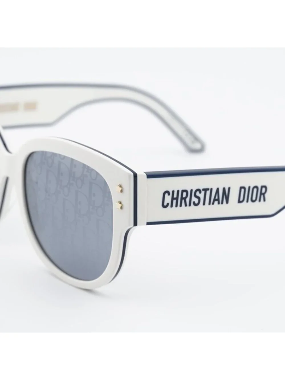 Dior DIORPACIFIC B2F 95A8 Sunglasses White/Blue Square Frame, Silver Lenses